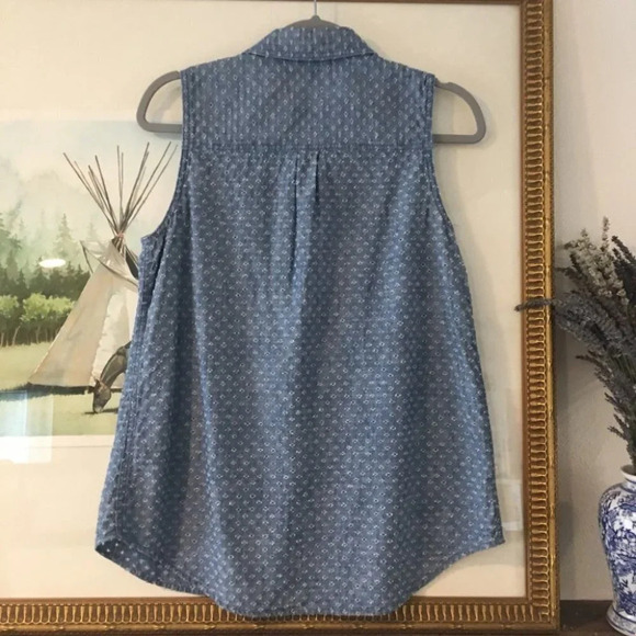 Two Vince Camuto Button Down Chambray Shirt Blouse - Picture 2 of 7